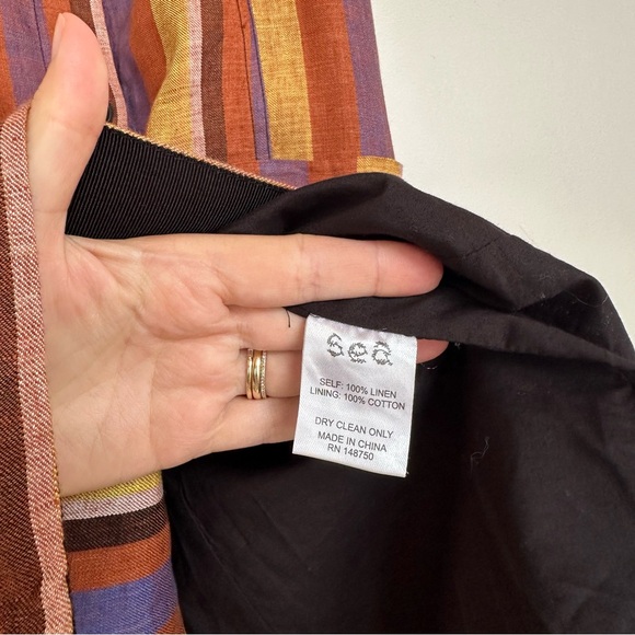 SEA New York 100% Linen Striped Midi Dress Size 4 - Picture 7 of 11